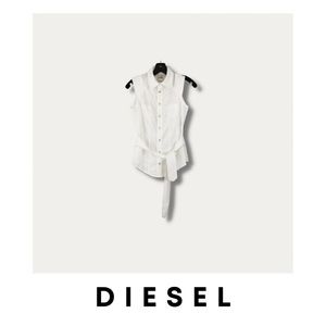 Diesel Button Sleeveless Shirt With Belt